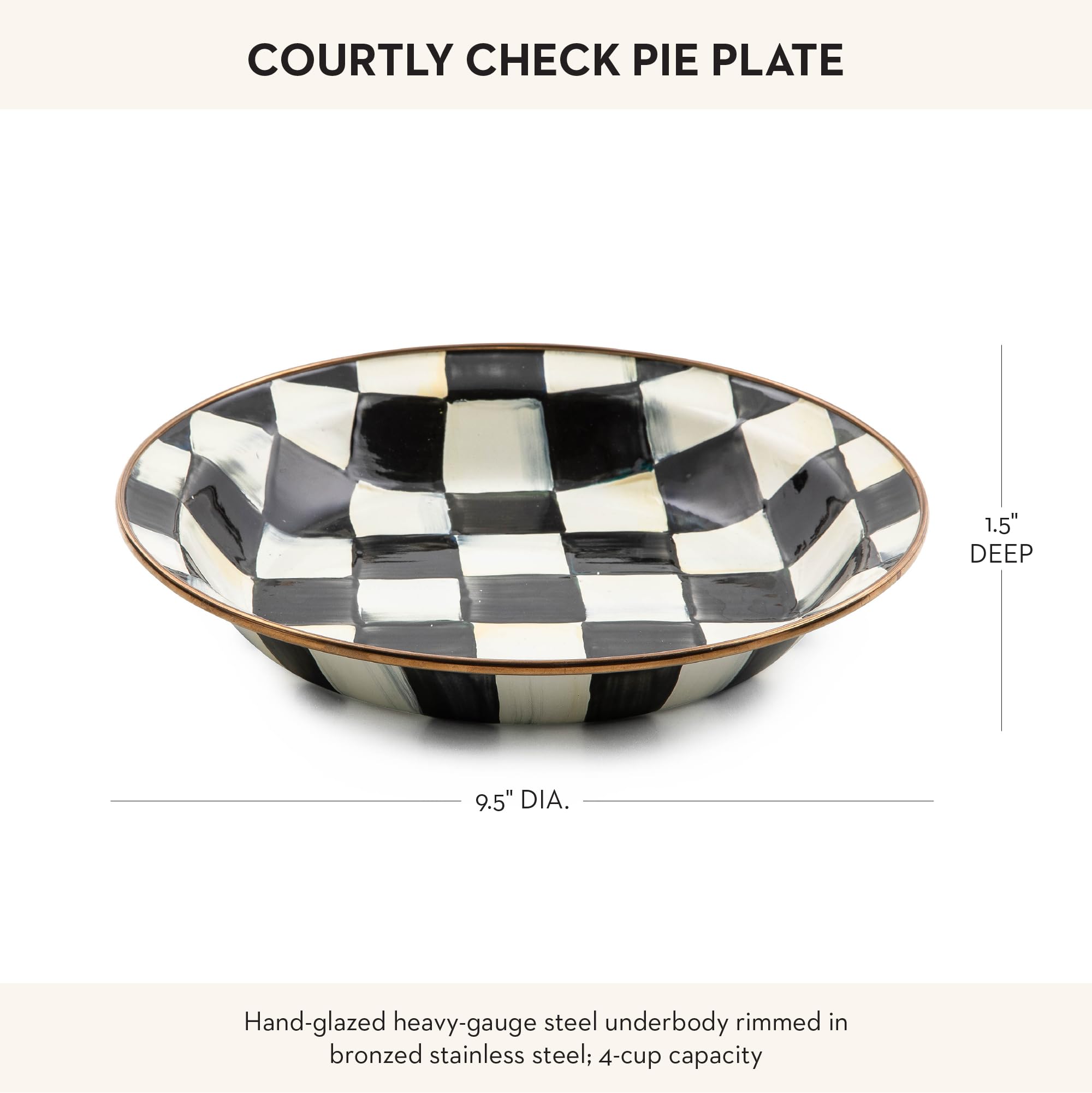 Amazon.com: MACKENZIE-CHILDS Enamel Pie Plate, Ovenproof Pie